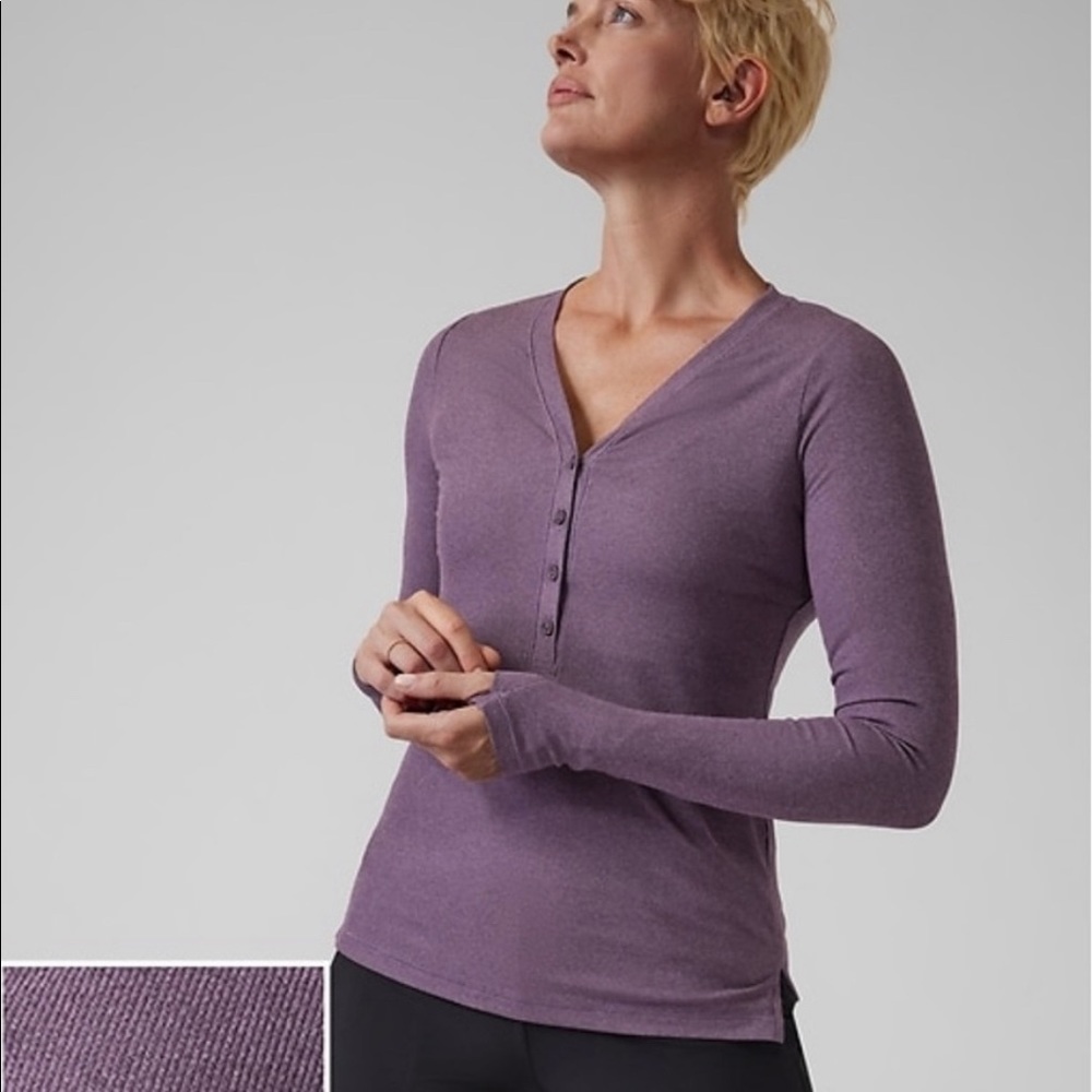 Athleta Uptempo Ribbed Henley Top (s)